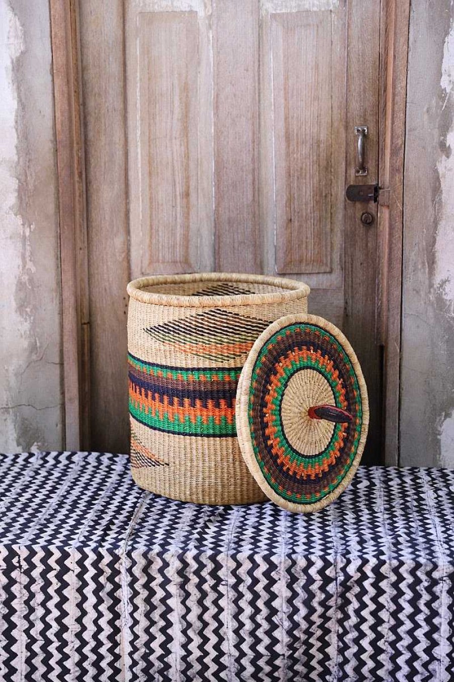 Bathroom + Laundry Baba Tree | Laundry Basket With Lid (Medium) By Joseph Ayinpala