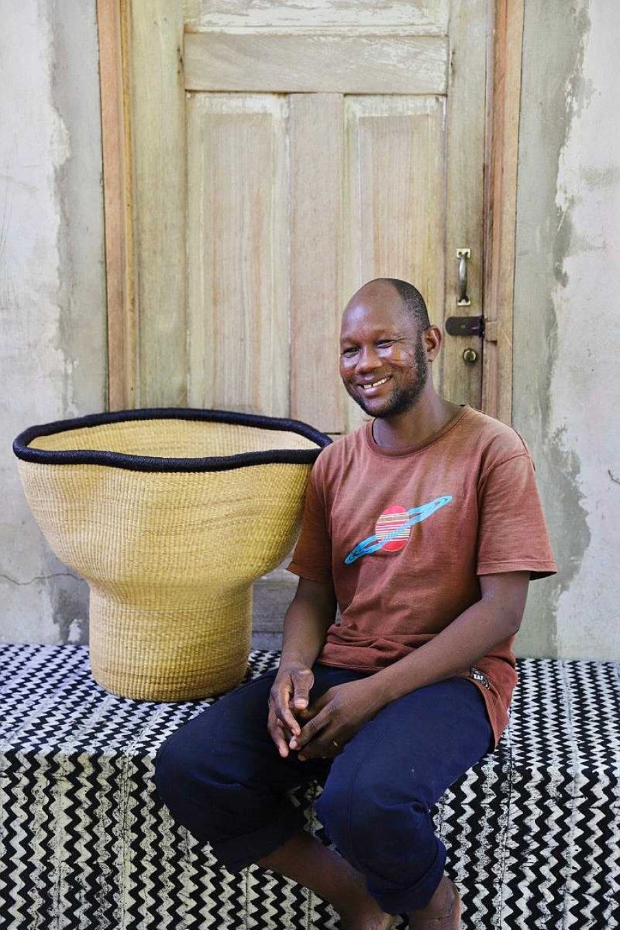 Planters + Flower Pots Baba Tree | Wave Planter (Art Basket) By Atanga Adongo