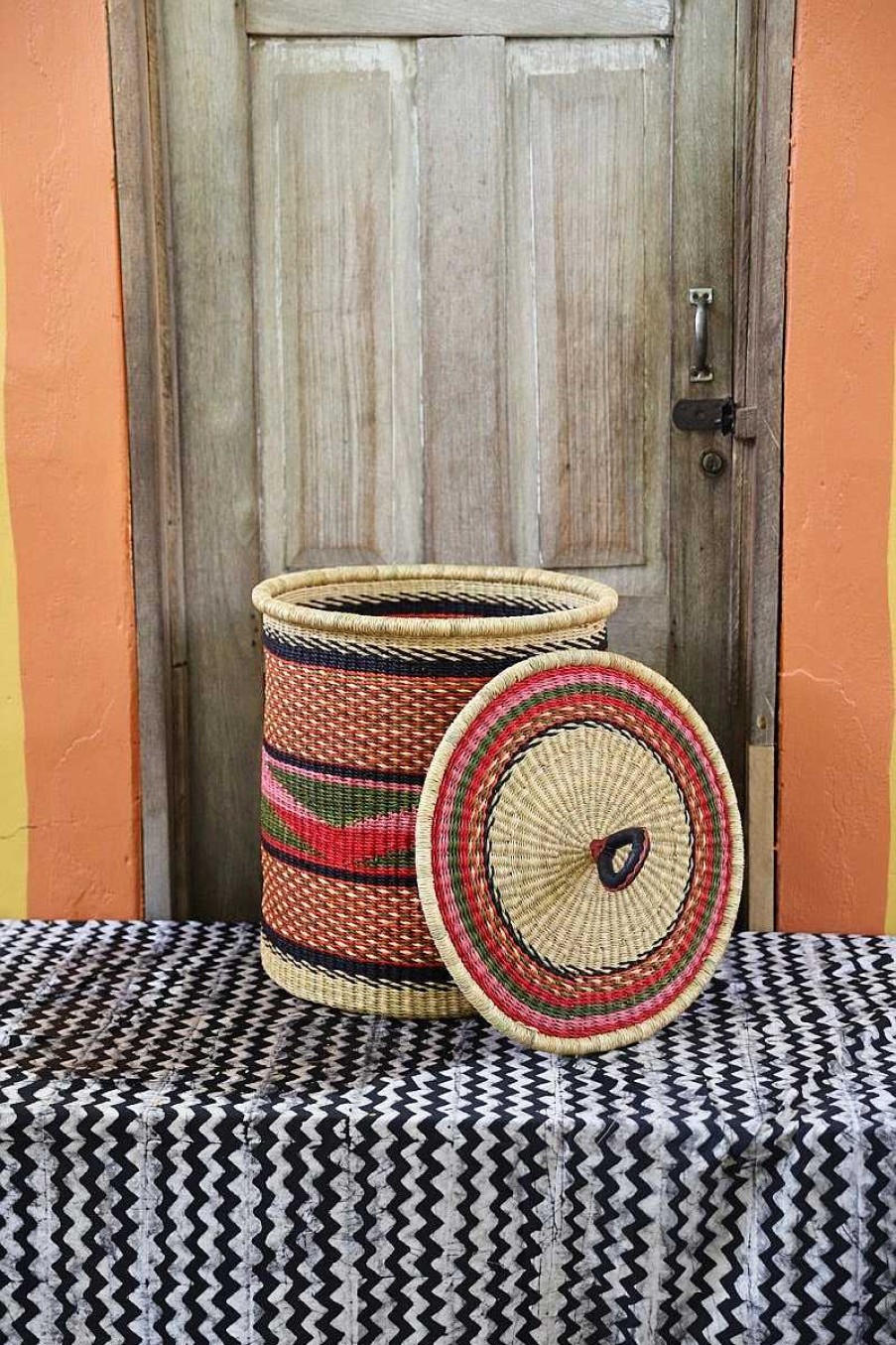 Bathroom + Laundry Baba Tree | Laundry Basket With Lid (Medium) By Bright Amoore