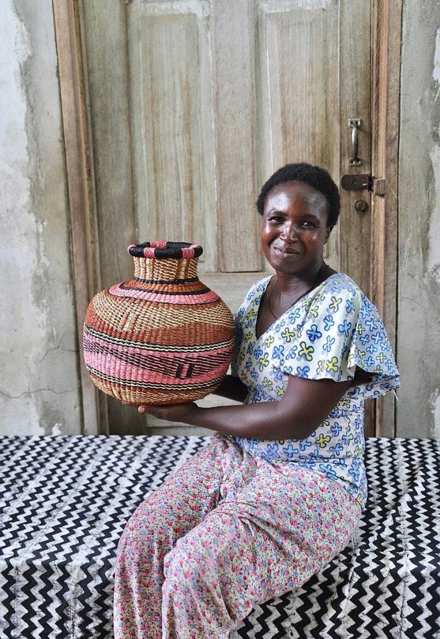 Home Decor Baba Tree | Jemima 10 Cows Basket (Tiny) By Asakiluro Aduko