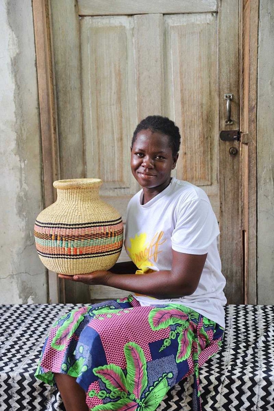 Home Decor Baba Tree | Jemima 10 Cows Basket (Tiny) By Blessing Nyaaba