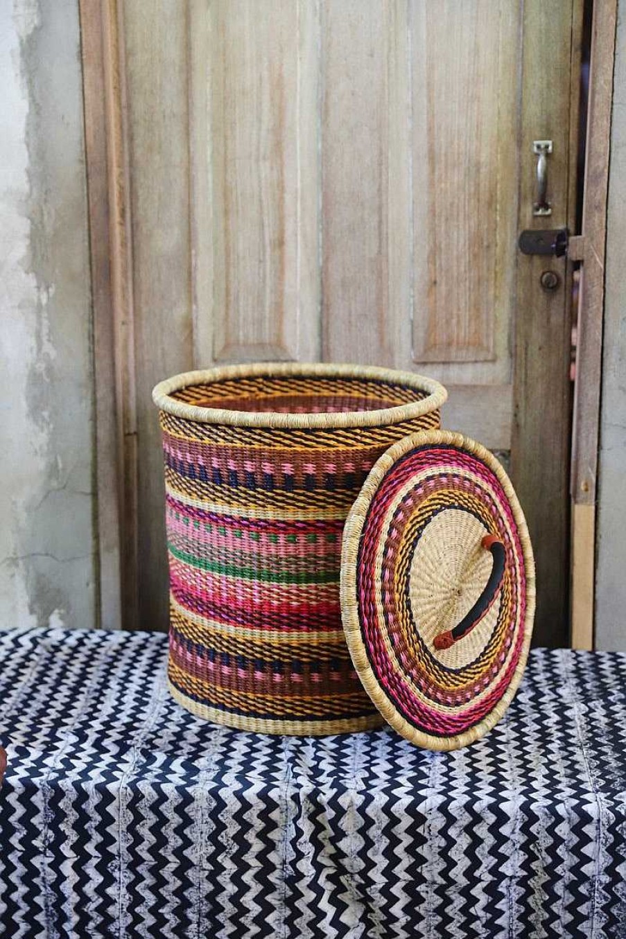 Bathroom + Laundry Baba Tree | Laundry Basket With Lid (Medium) By Mercy Adoliberiga