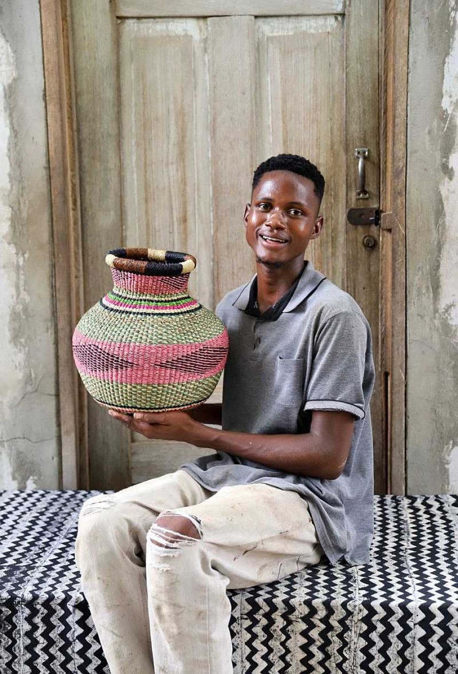Home Decor Baba Tree | Jemima 10 Cows Basket (Tiny) By Awilo Anaba