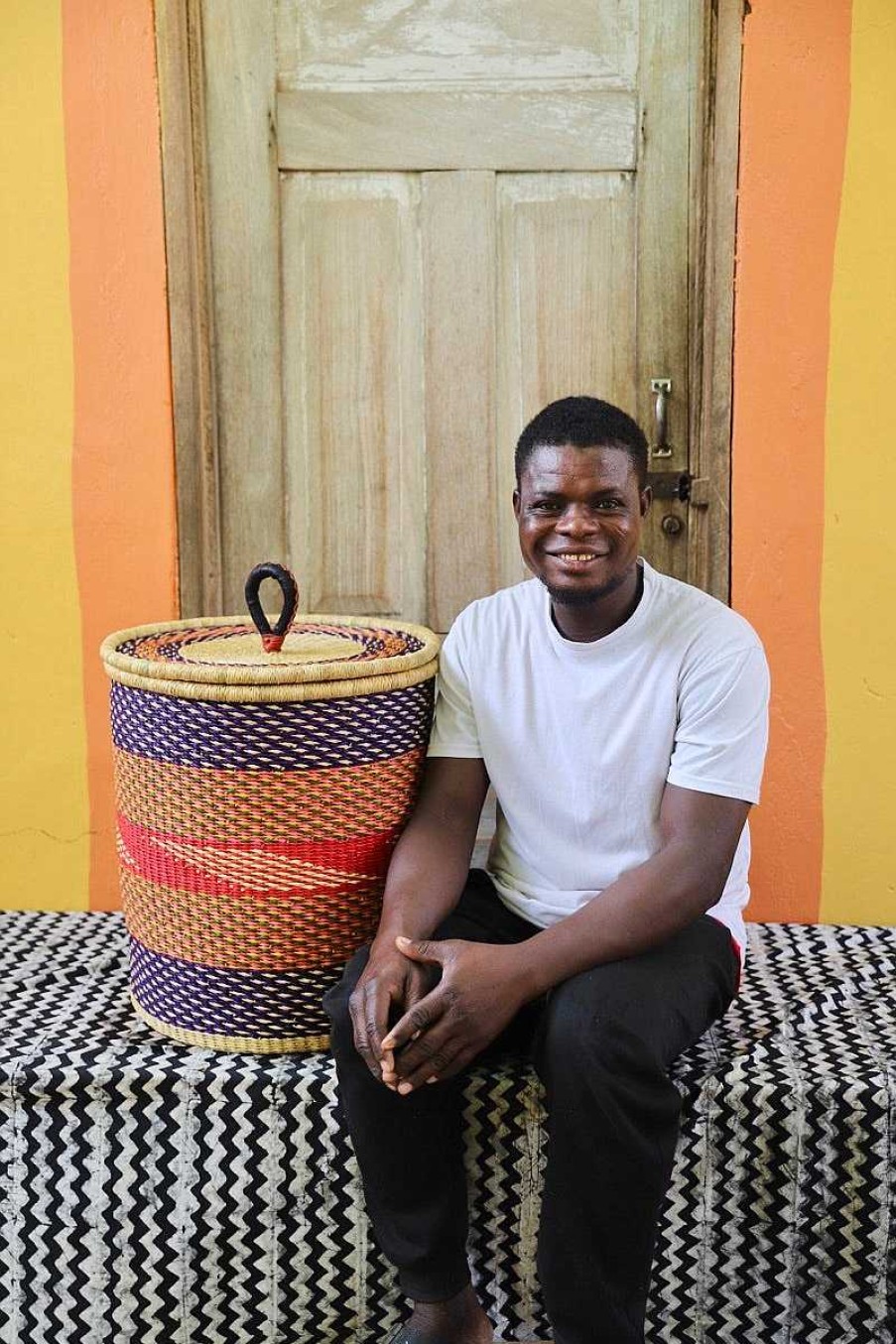 Bathroom + Laundry Baba Tree | Laundry Basket With Lid (Medium) By Cletus Apaweo