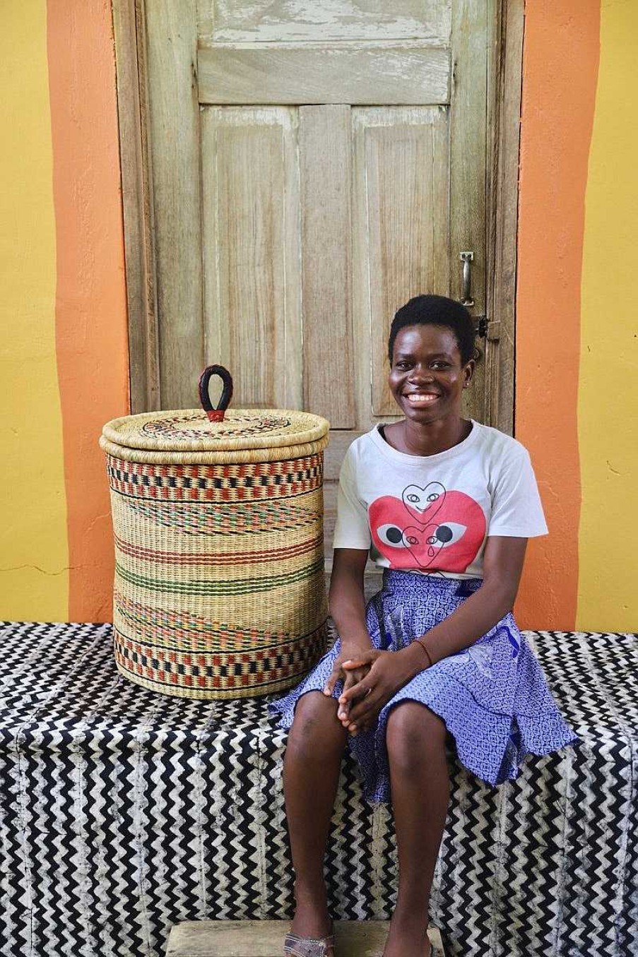 Bathroom + Laundry Baba Tree | Laundry Basket With Lid (Medium) By Rahinatu Akelsiyine