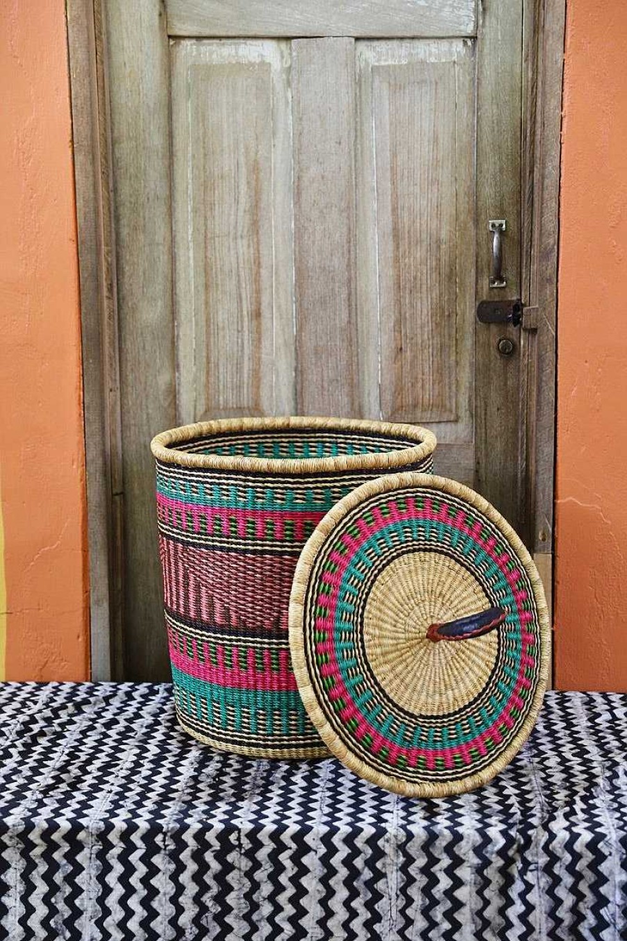 Bathroom + Laundry Baba Tree | Laundry Basket With Lid (Medium) By Mary Aboya