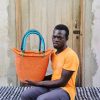 Shopping Baskets Baba Tree | Dip Dyed Nyariga Basket (Large) By Kwame Ayine