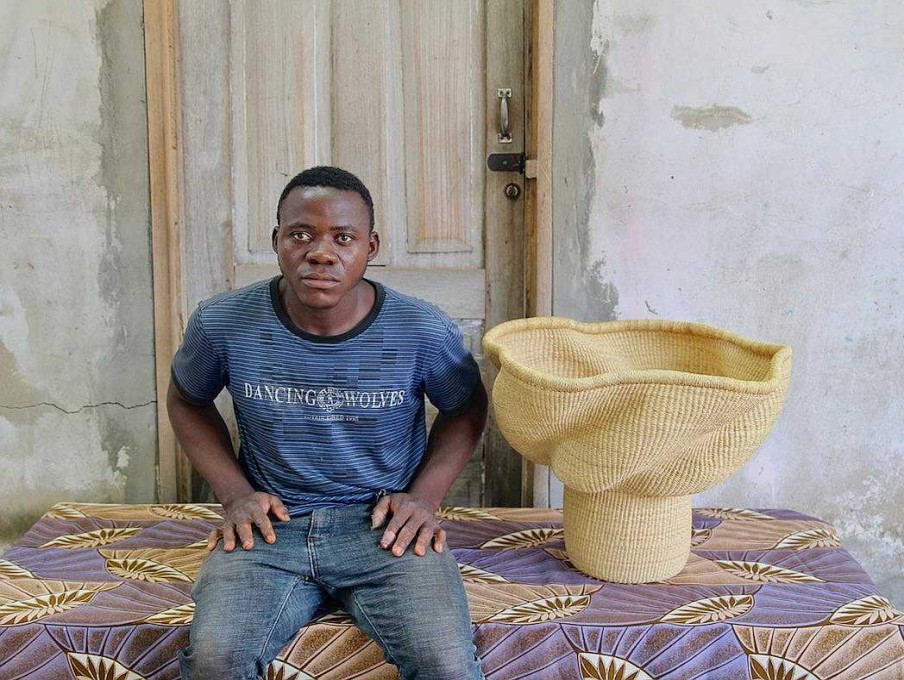 Planters + Flower Pots Baba Tree | Wave Planter (Art Basket) By Kofi "Ligali" Abentara