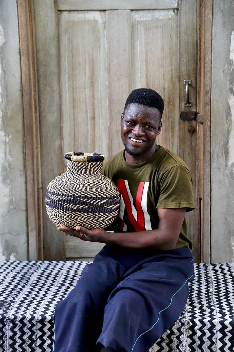 Home Decor Baba Tree | Jemima 10 Cows Basket (Tiny) By Atiah Asoba