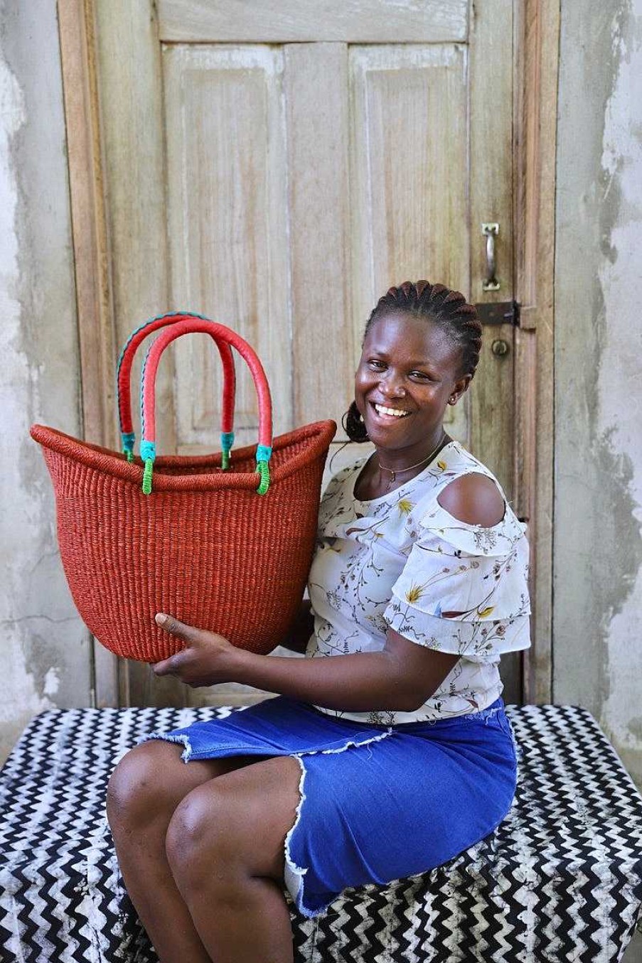 Shopping Baskets Baba Tree | Dip Dyed Nyariga Basket (Large) By Eva Nsobillah