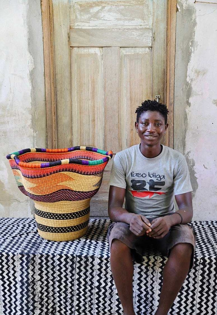 Planters + Flower Pots Baba Tree | Wave Planter (Art Basket) By Maclean "Mucre" Anafo