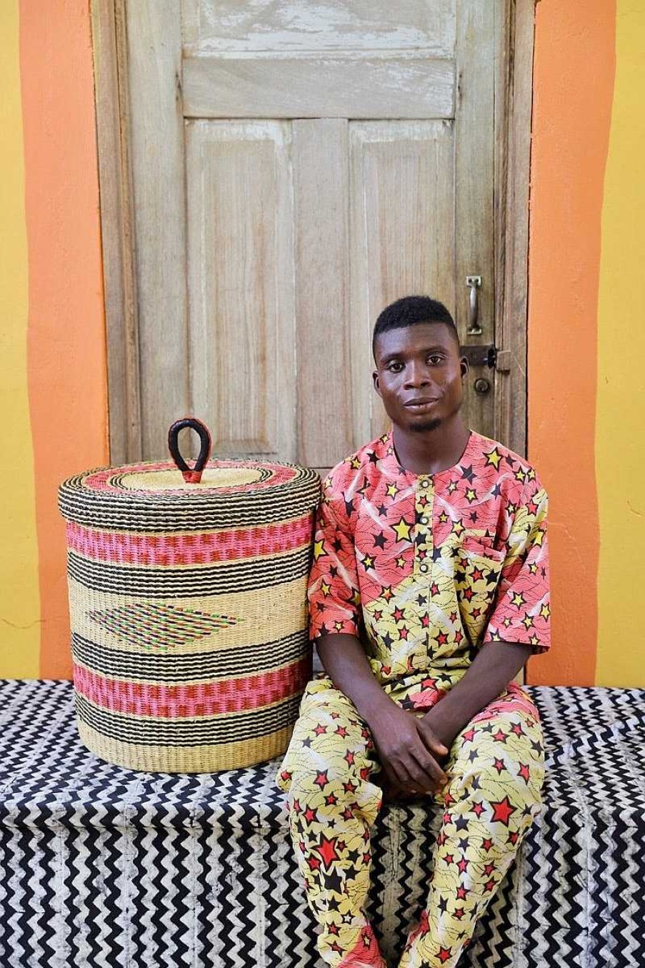Bathroom + Laundry Baba Tree | Laundry Basket With Lid (Medium) By Bukari Aberiga Nyaaba