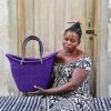 Shopping Baskets Baba Tree | Dip Dyed Nyariga Basket (Large) By Imoro Monica