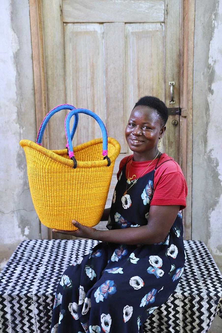 Shopping Baskets Baba Tree | Dip Dyed Nyariga Basket (Large) By Assibi Adombillah