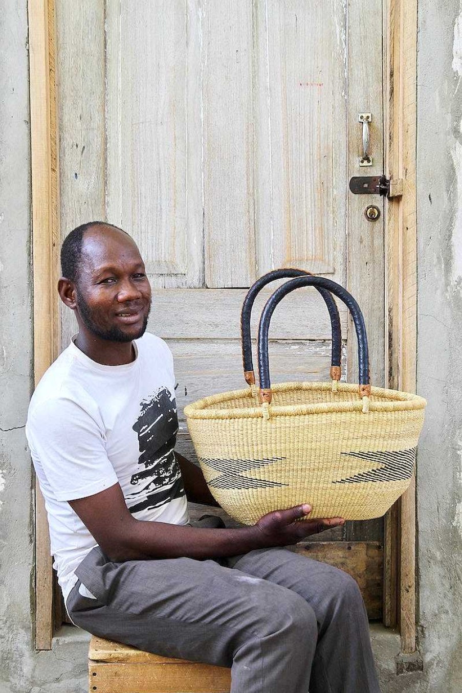 Shopping Baskets Baba Tree | Oval Basket (Large) By Atanga Adongo
