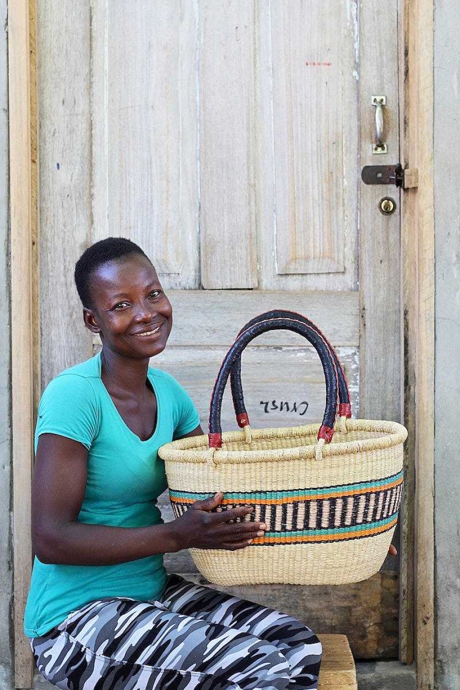 Shopping Baskets Baba Tree | Oval Basket (Medium) By Charity Attuah