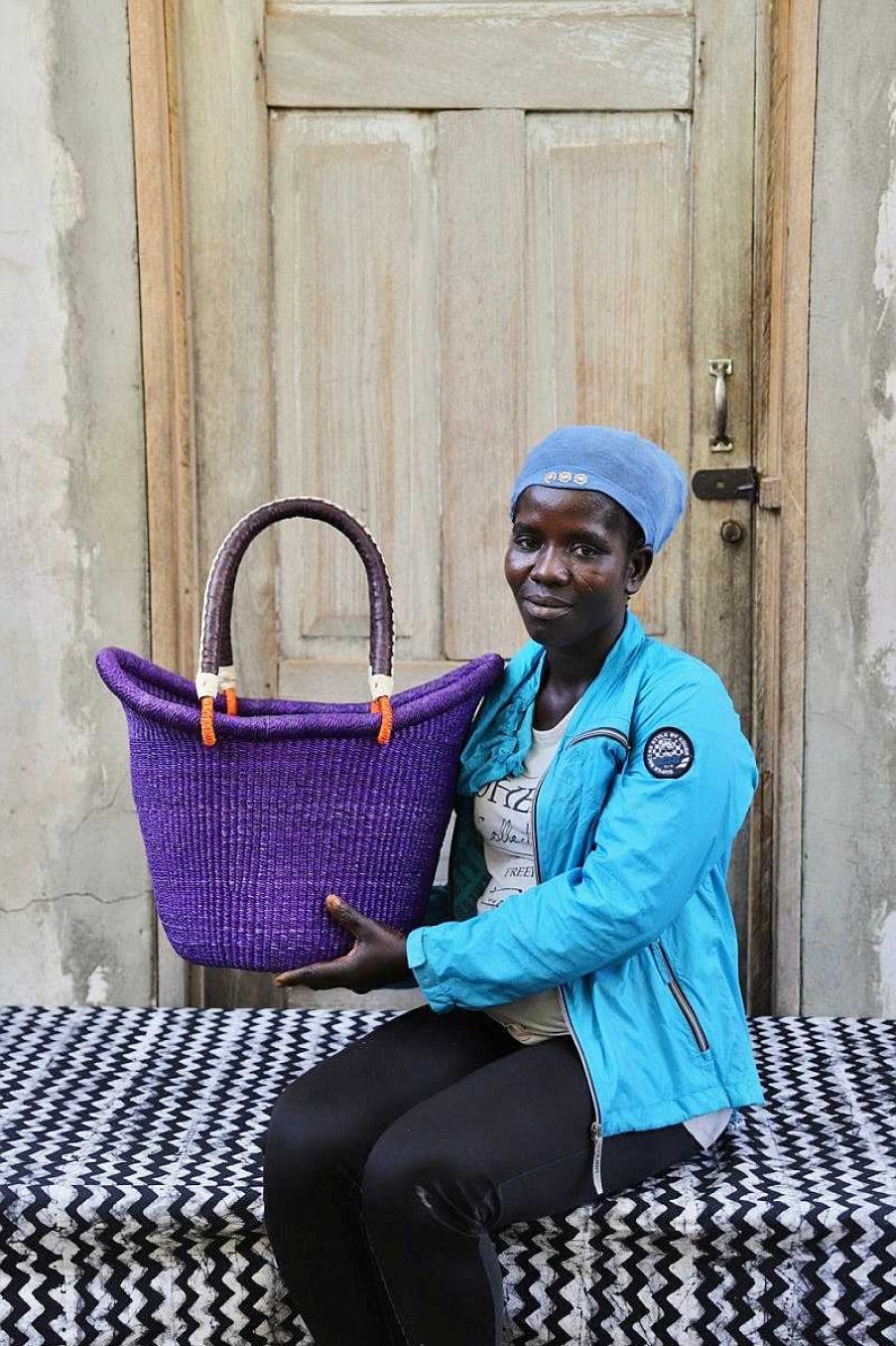 Shopping Baskets Baba Tree | Dip Dyed Nyariga Basket (Large) By Alahere Akabare