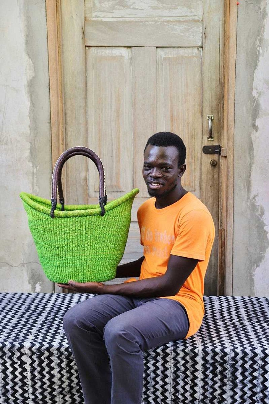 Shopping Baskets Baba Tree | Dip Dyed Nyariga Basket (Large) By Kwame Ayine