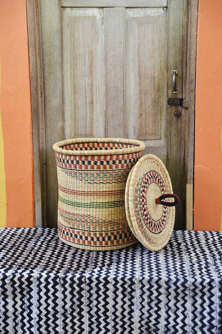 Bathroom + Laundry Baba Tree | Laundry Basket With Lid (Medium) By Rahinatu Akelsiyine
