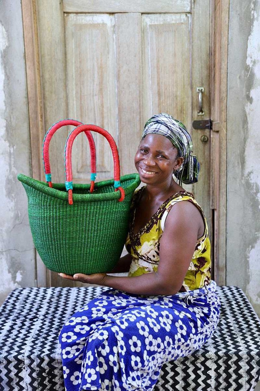 Shopping Baskets Baba Tree | Dip Dyed Nyariga Basket (Large) By Nsomah Ayine