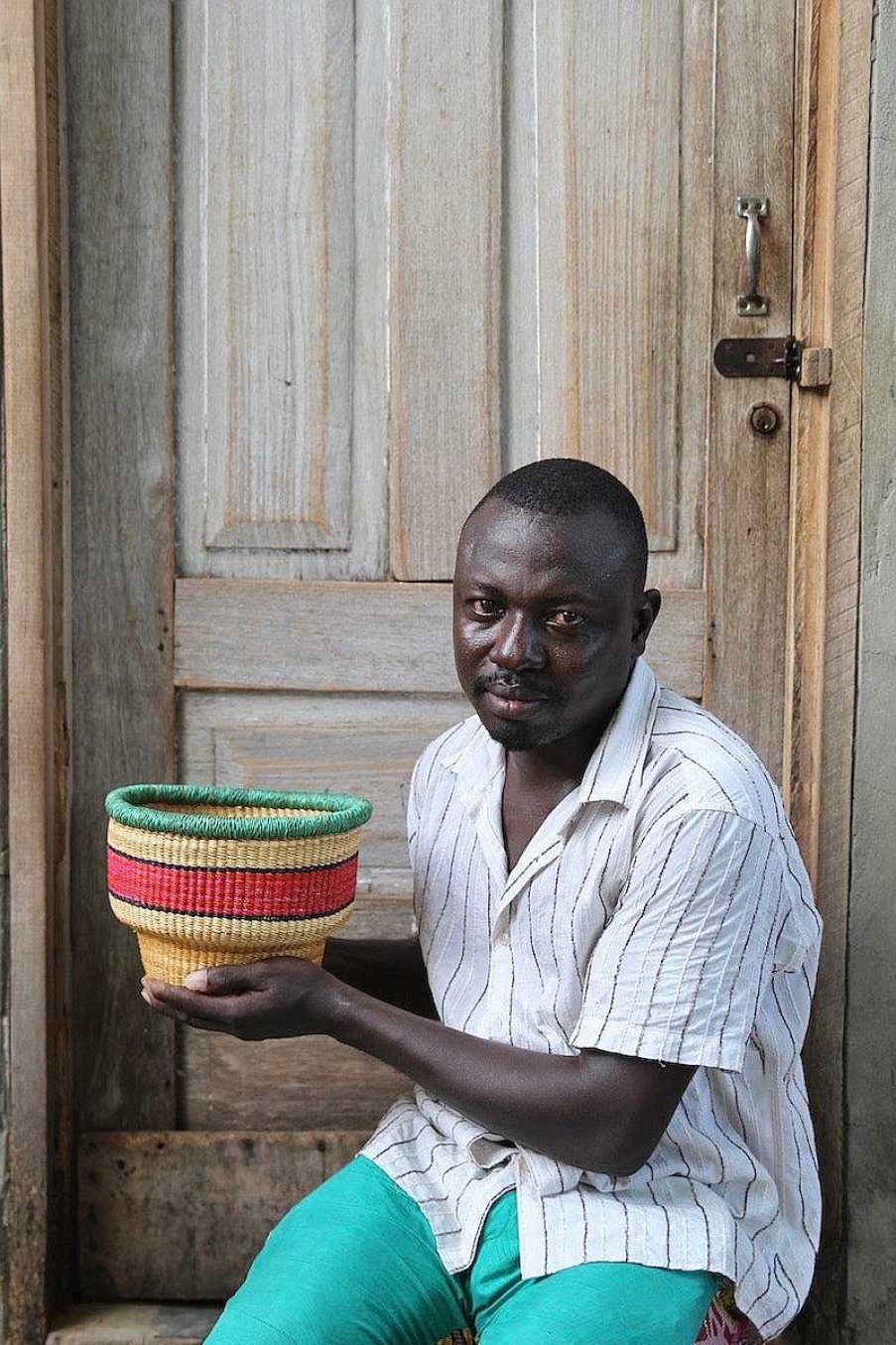 Planters + Flower Pots Baba Tree | Tiny Drum Basket By Joe Ayinpala